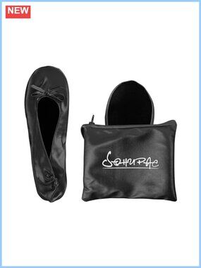 Foldable Ballet Flats Portable Travel Slippers with Pouch for Wedding Party